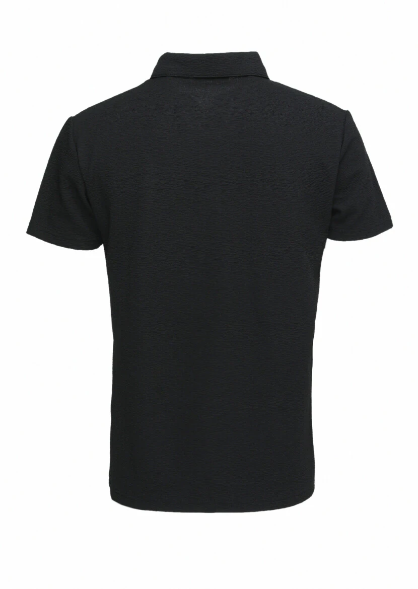 Black Polo Neck T-Shirt - 4