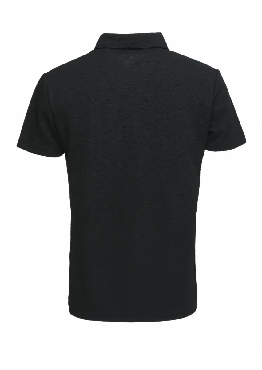 Black Polo Neck T-Shirt - 4