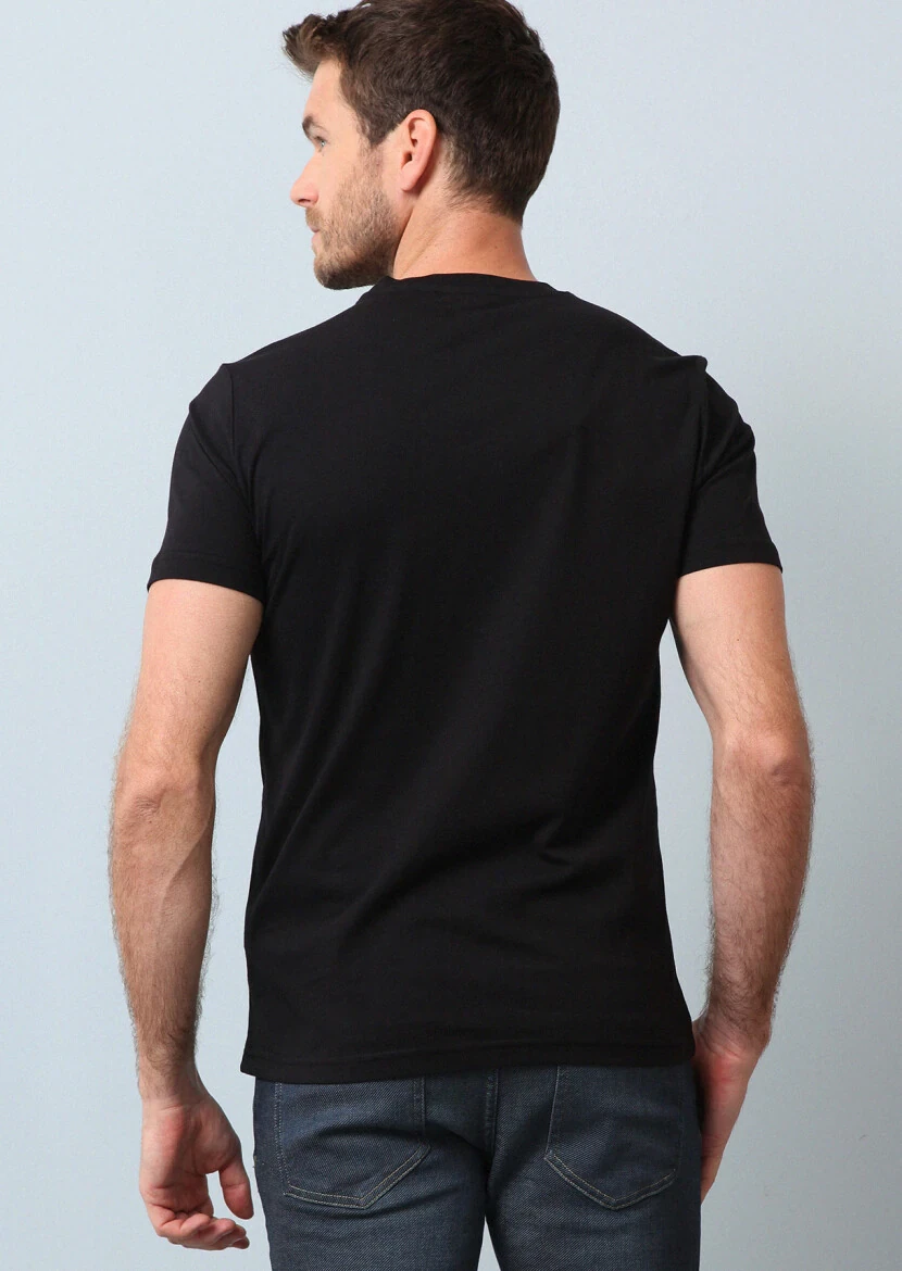 Black Printed 100% Cotton T-Shirt - 5