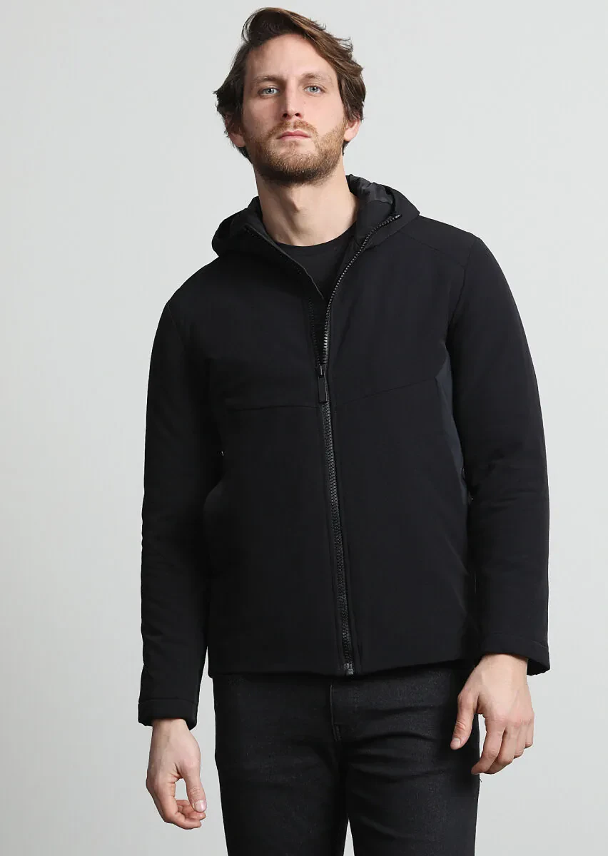 Black Regular Fit Casual Weaving Coat - 3