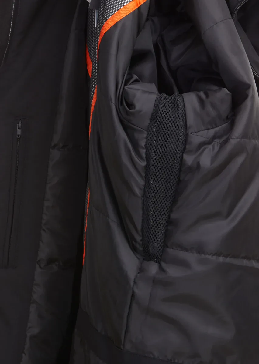 Black Regular Fit Hooded Casual Weaving Coat - 11