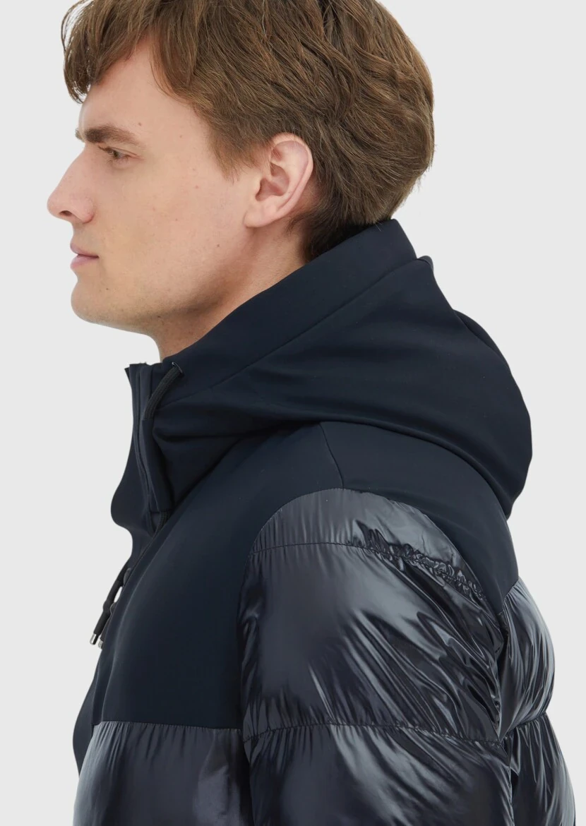 Black Regular Fit Hooded Casual Weaving Coat - 4