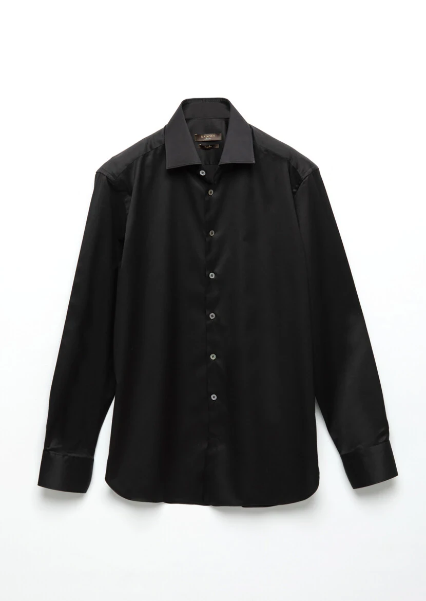 Black Regular Fit Non Iron Weaving Classical 100% Cotton Shirt - RAMSEY