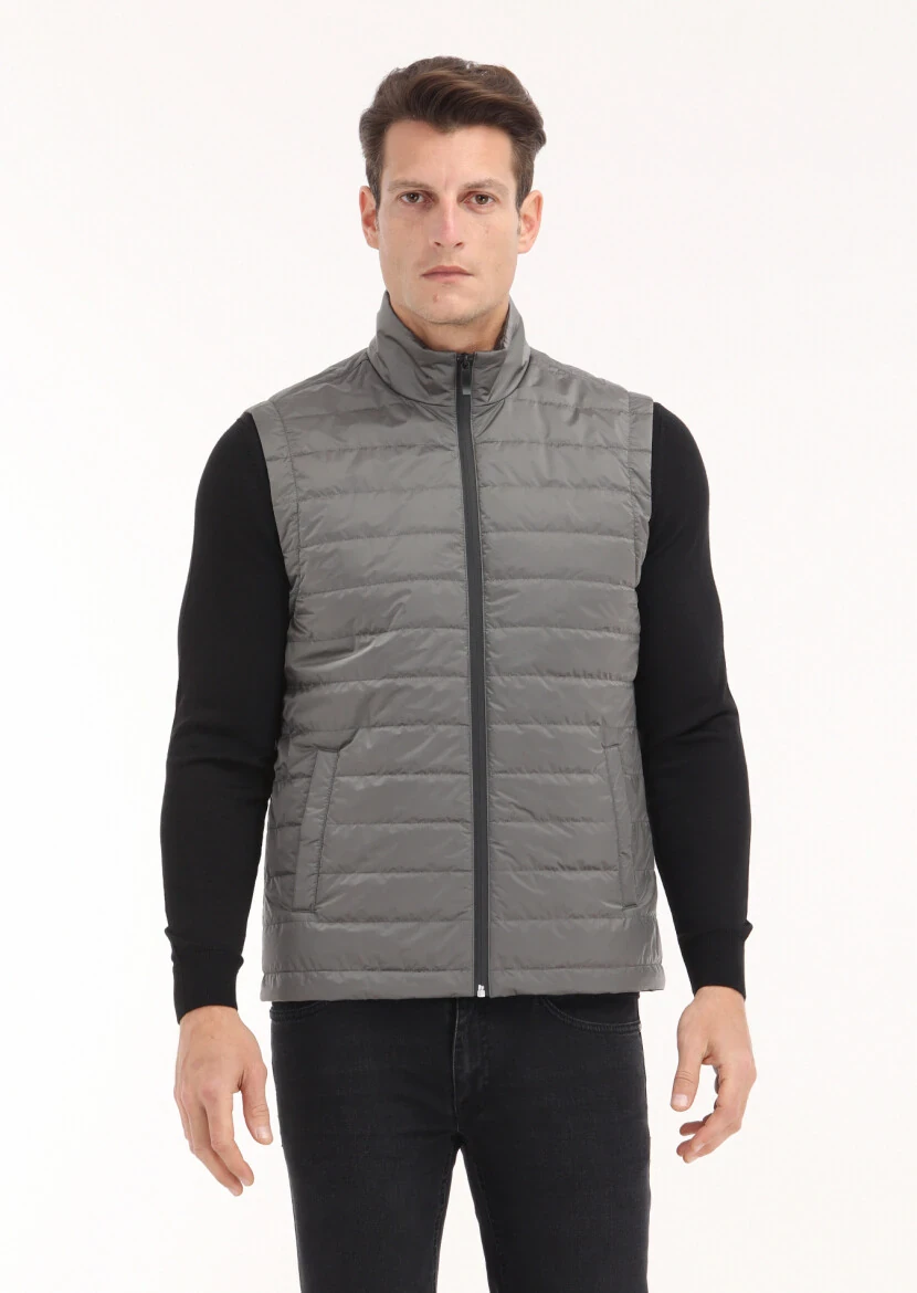 Black Regular Fit Shirt Collar Casual Weaving Rain Coat - 3