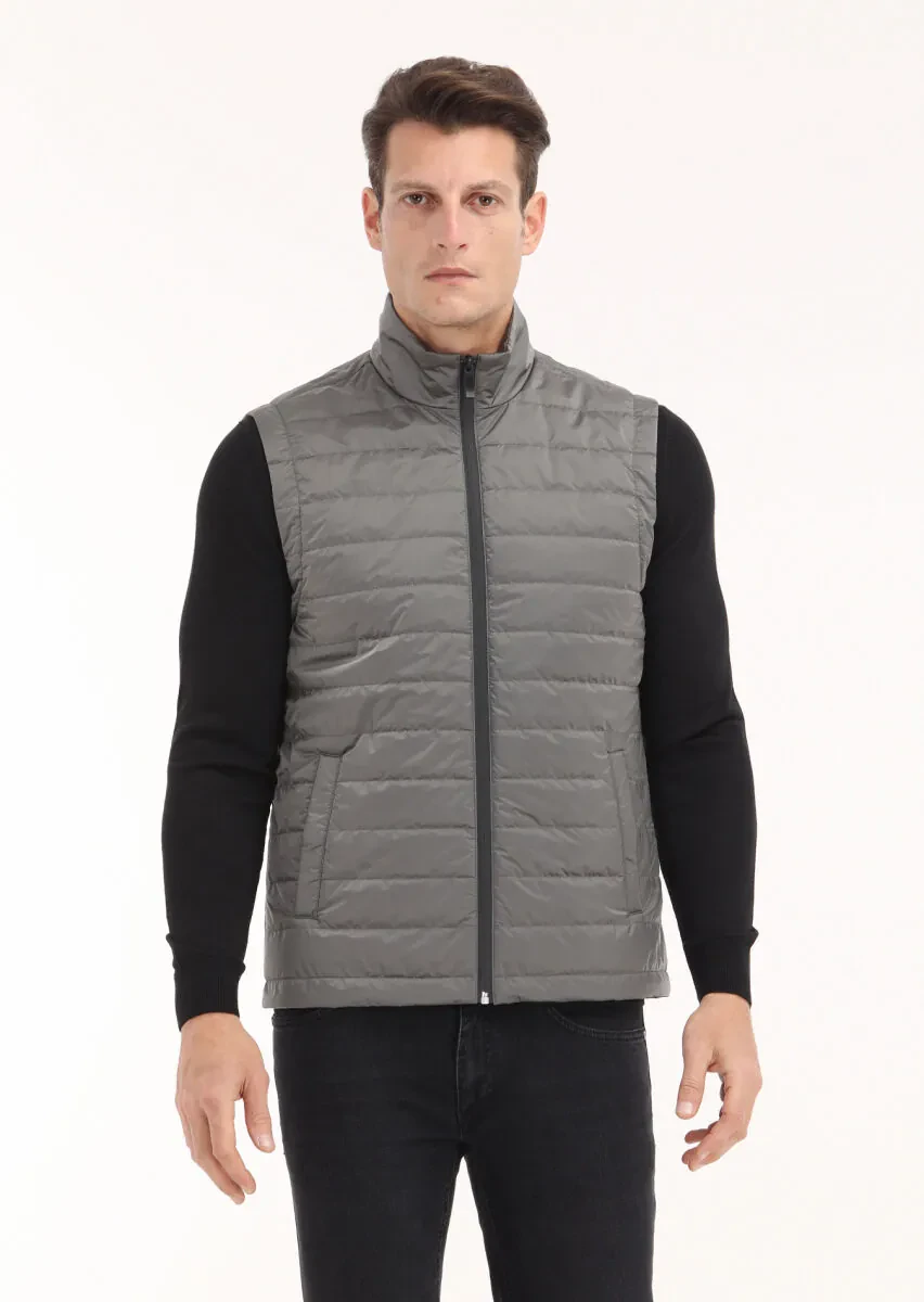 Black Regular Fit Shirt Collar Casual Weaving Rain Coat - 3