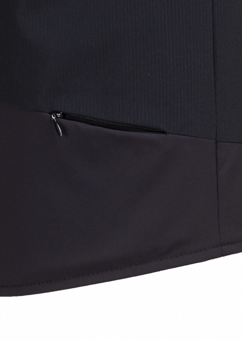 Black Regular Fit Turtleneck Casual Knitting Puffer Vest - 4