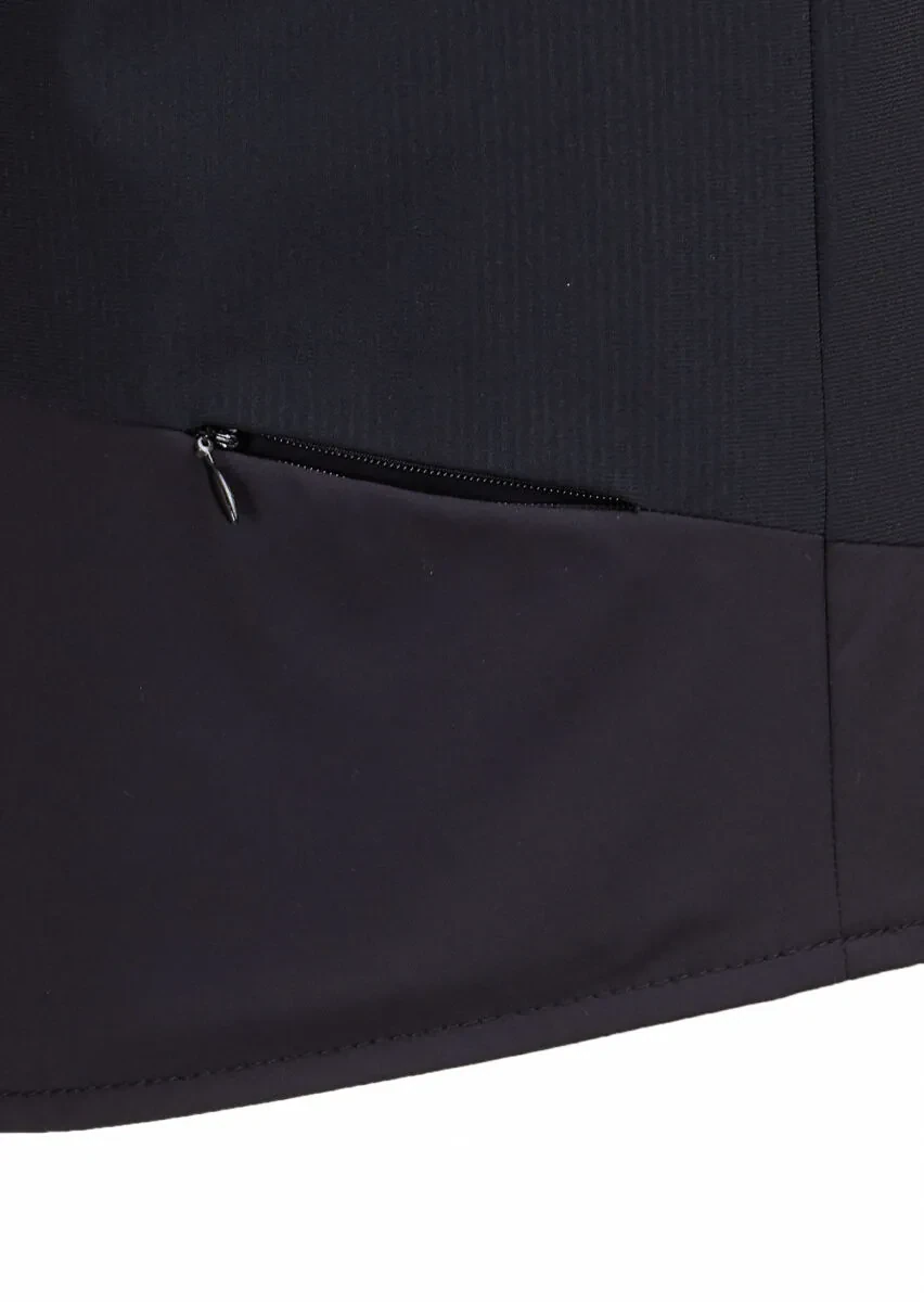 Black Regular Fit Turtleneck Casual Knitting Puffer Vest - 4