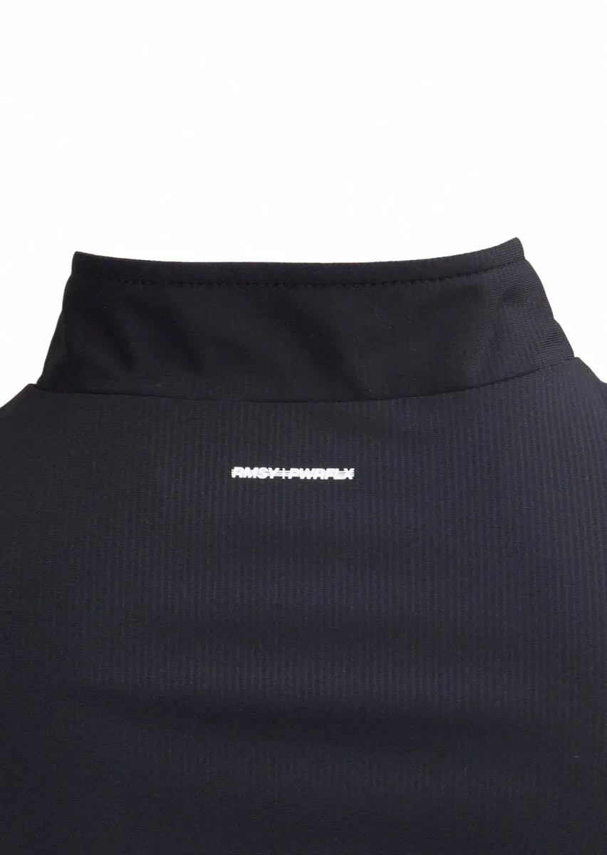 Black Regular Fit Turtleneck Casual Knitting Puffer Vest - 5