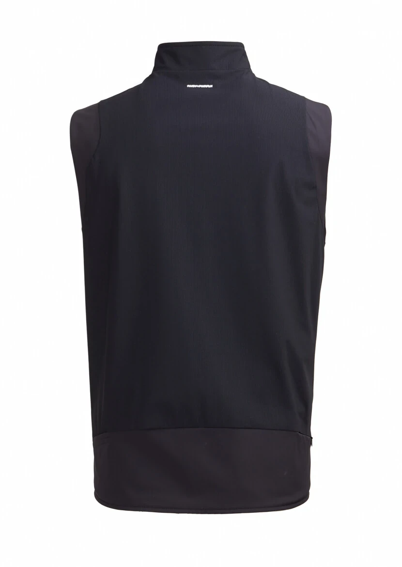 Black Regular Fit Turtleneck Casual Knitting Puffer Vest - 6