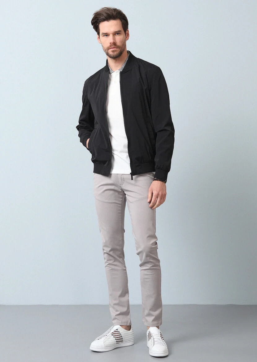 Black Regular Fit Turtleneck Casual Weaving Coat - 6