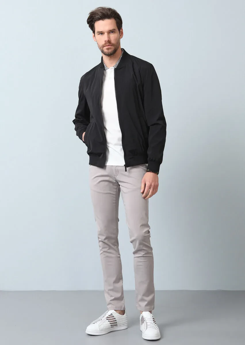 Black Regular Fit Turtleneck Casual Weaving Coat - 6