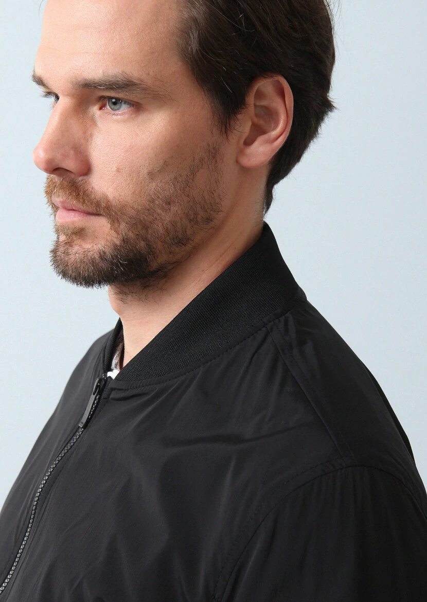 Black Regular Fit Turtleneck Casual Weaving Coat - 9