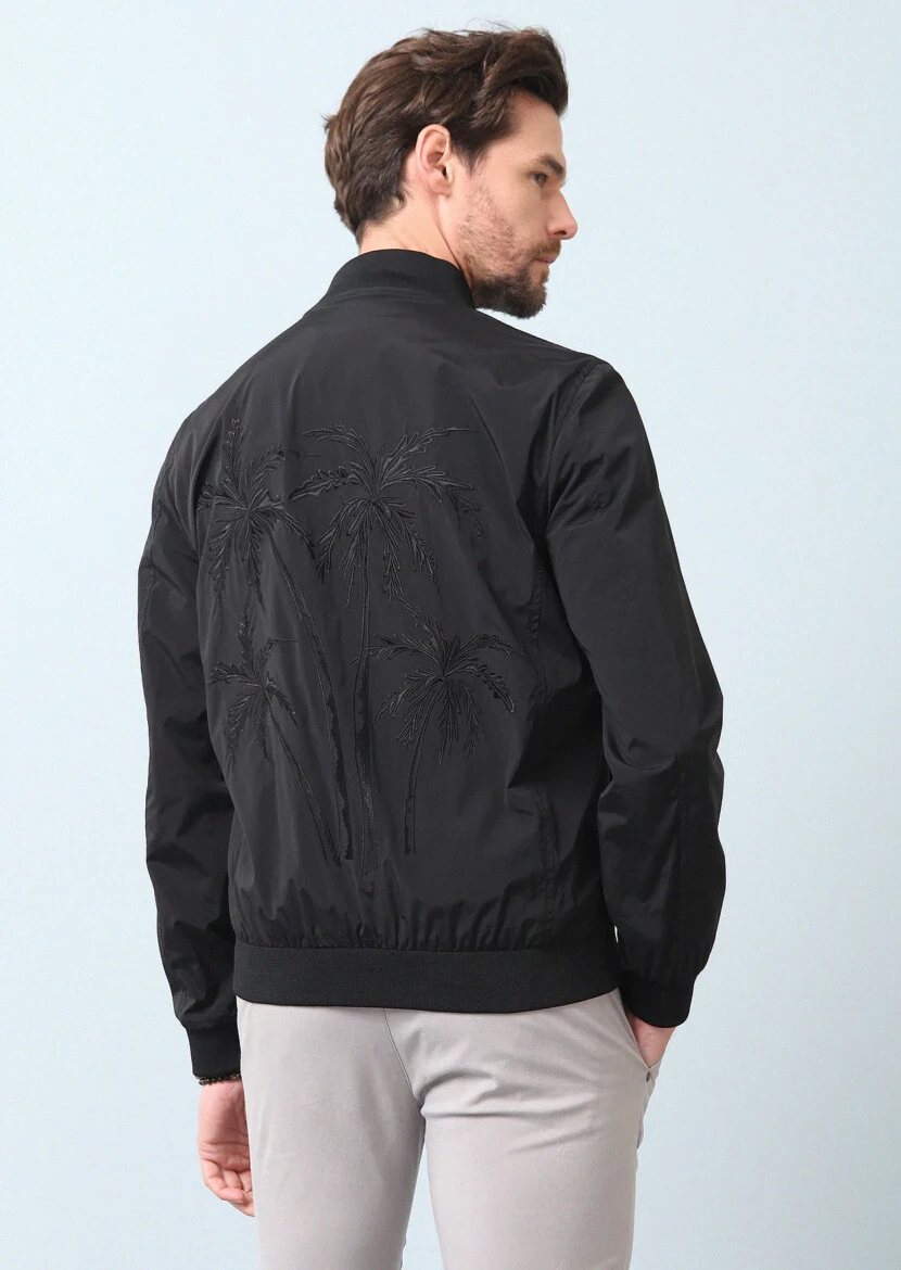 Black Regular Fit Turtleneck Casual Weaving Coat - 10