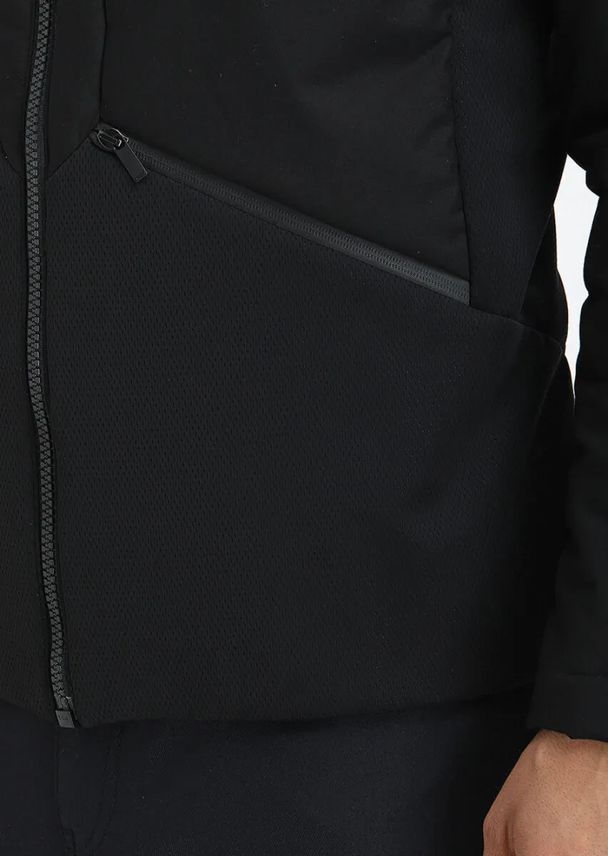 Black Regular Fit Turtleneck Casual Weaving Coat - 3