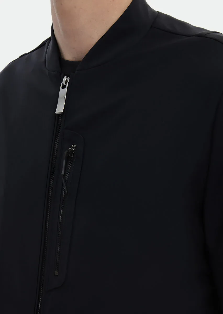 Black Regular Fit Turtleneck Casual Weaving Coat - 4