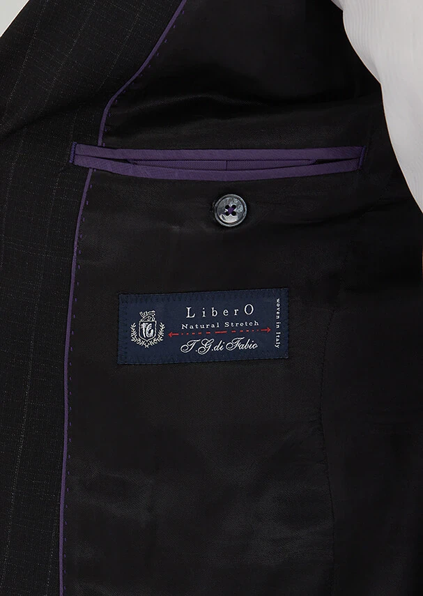 Black Striped Zeroweight Slim Fit 100% Wool Suit - 4