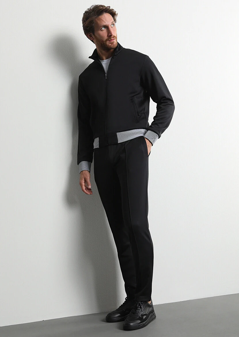 Black Turtleneck Plain Sweatshirt 