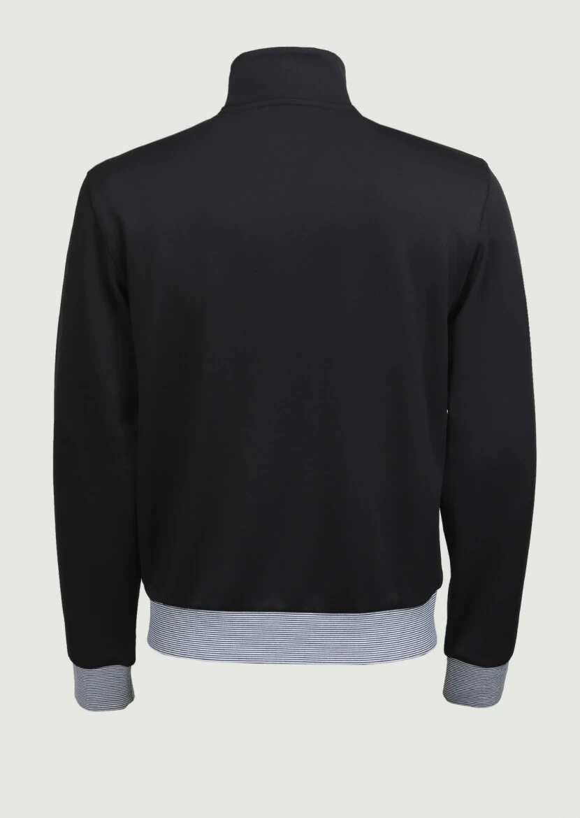 Black Turtleneck Plain Sweatshirt - 6