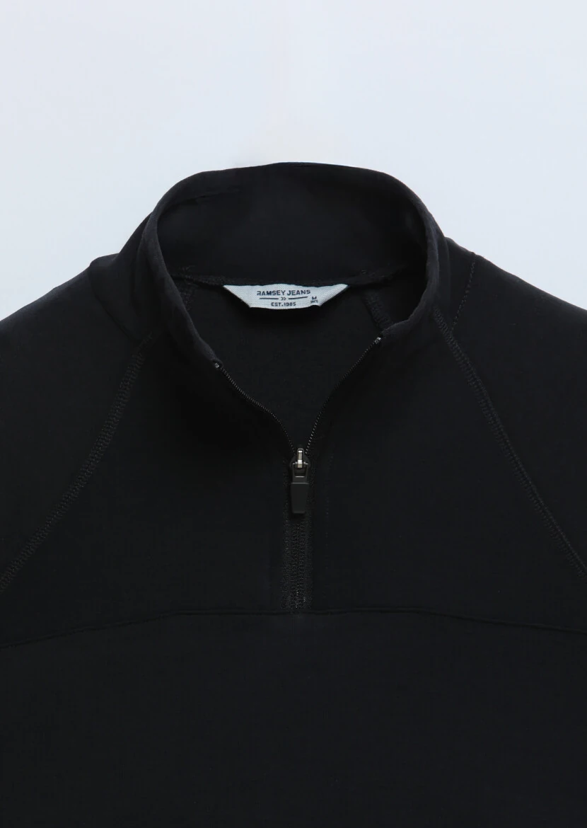 Black Turtleneck Plain Sweatshirt - 7