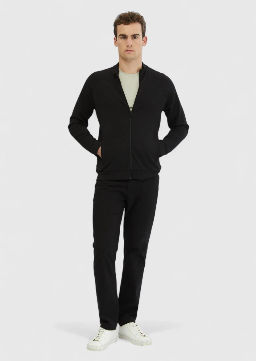 Black Turtleneck Plain Sweatshirt - RAMSEY