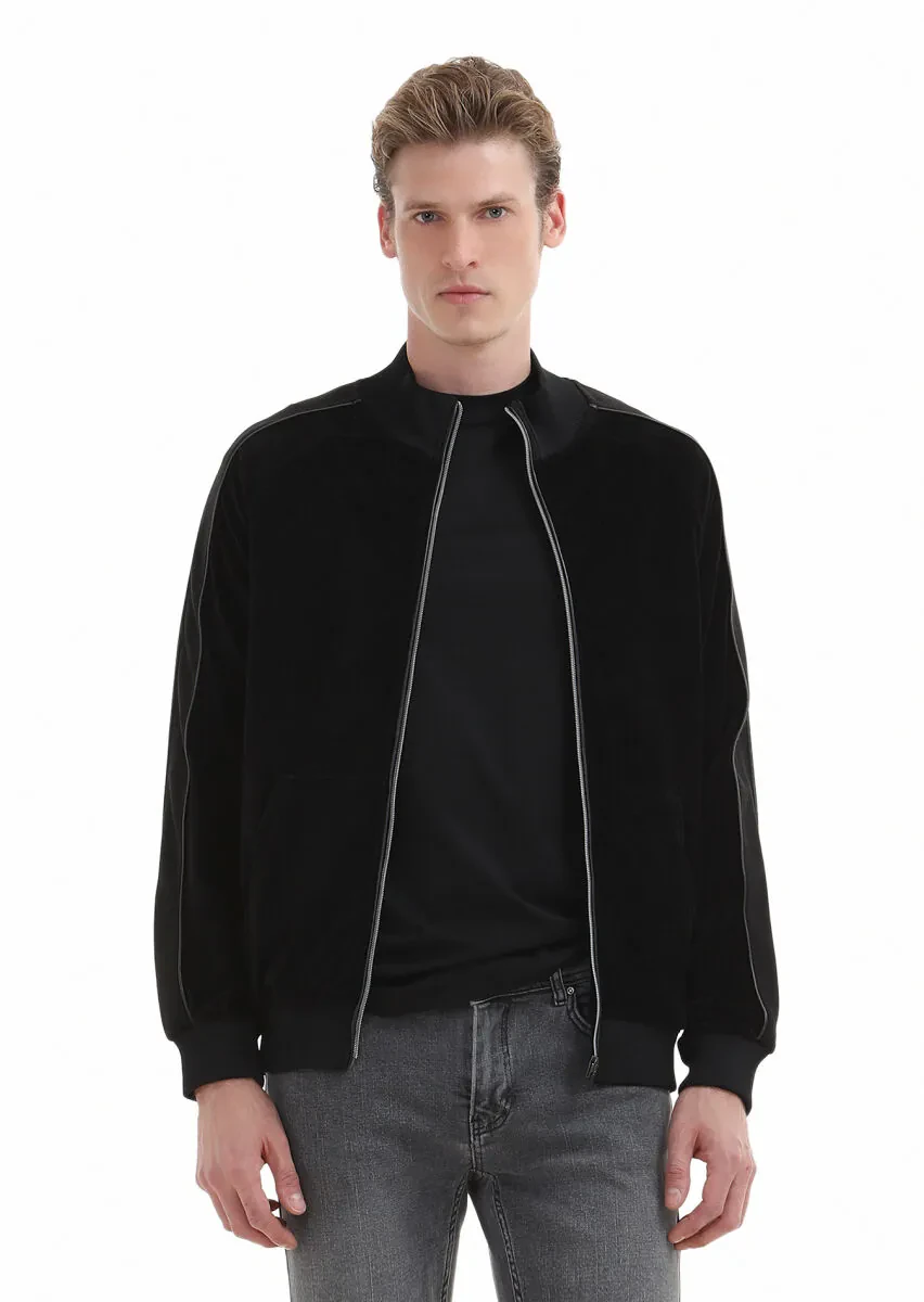 Black Turtleneck Ribbed Sweatshirt - 2