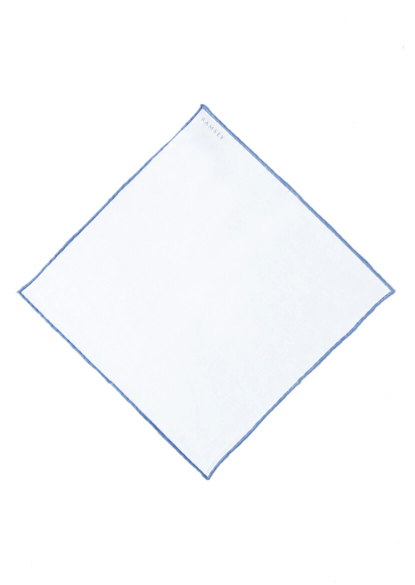 Blue %100 Keten Handkerchief 