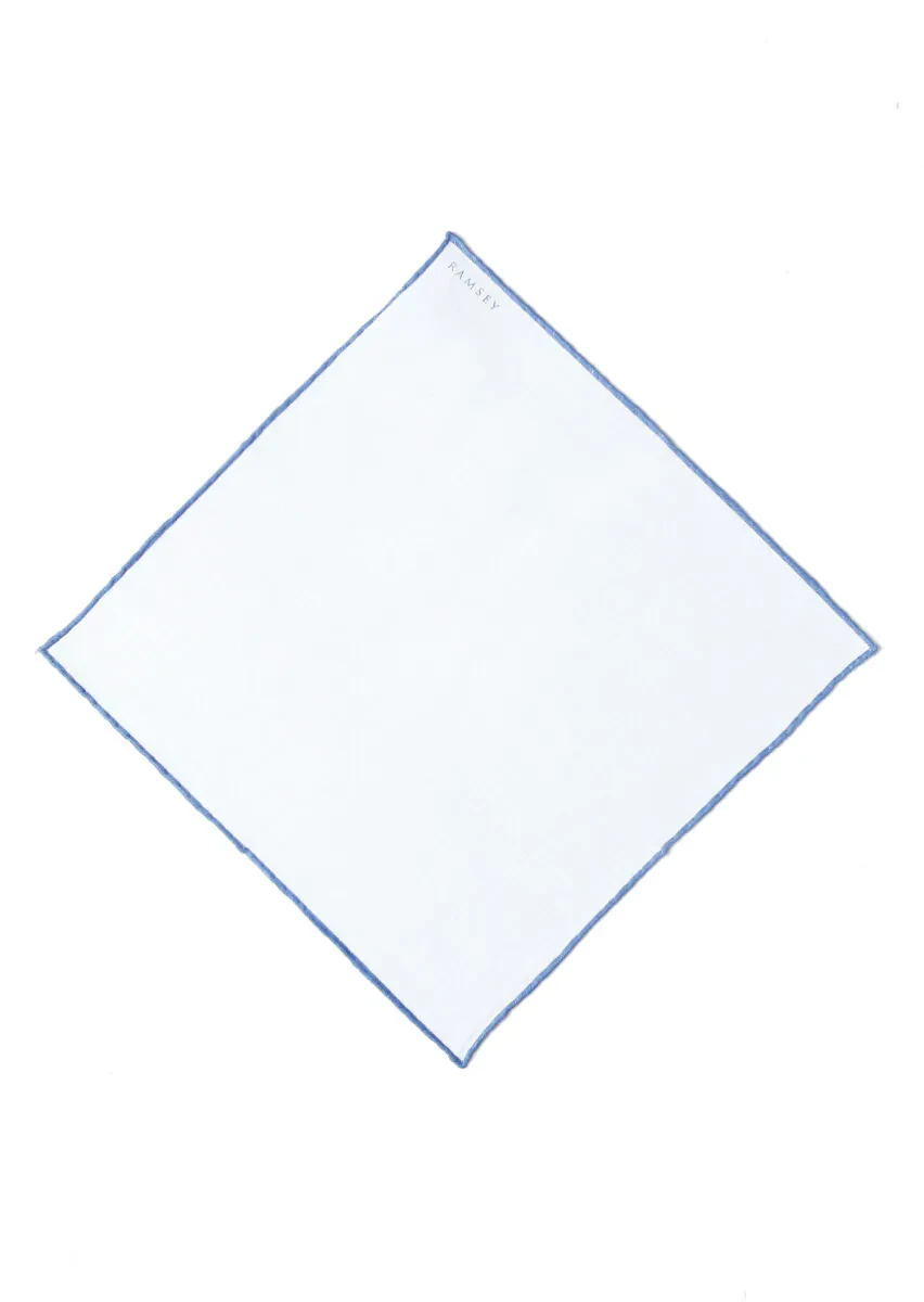 Blue %100 Keten Handkerchief - 1