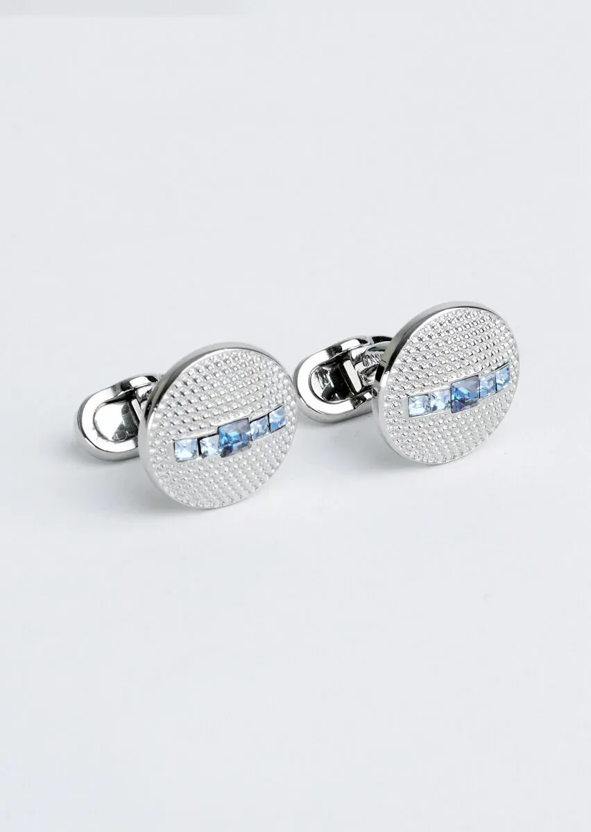 Blue Brass Cuff Link - 1