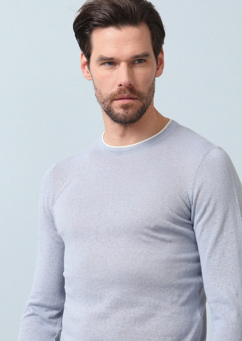 Blue Knitwear Sweatshirt - 2