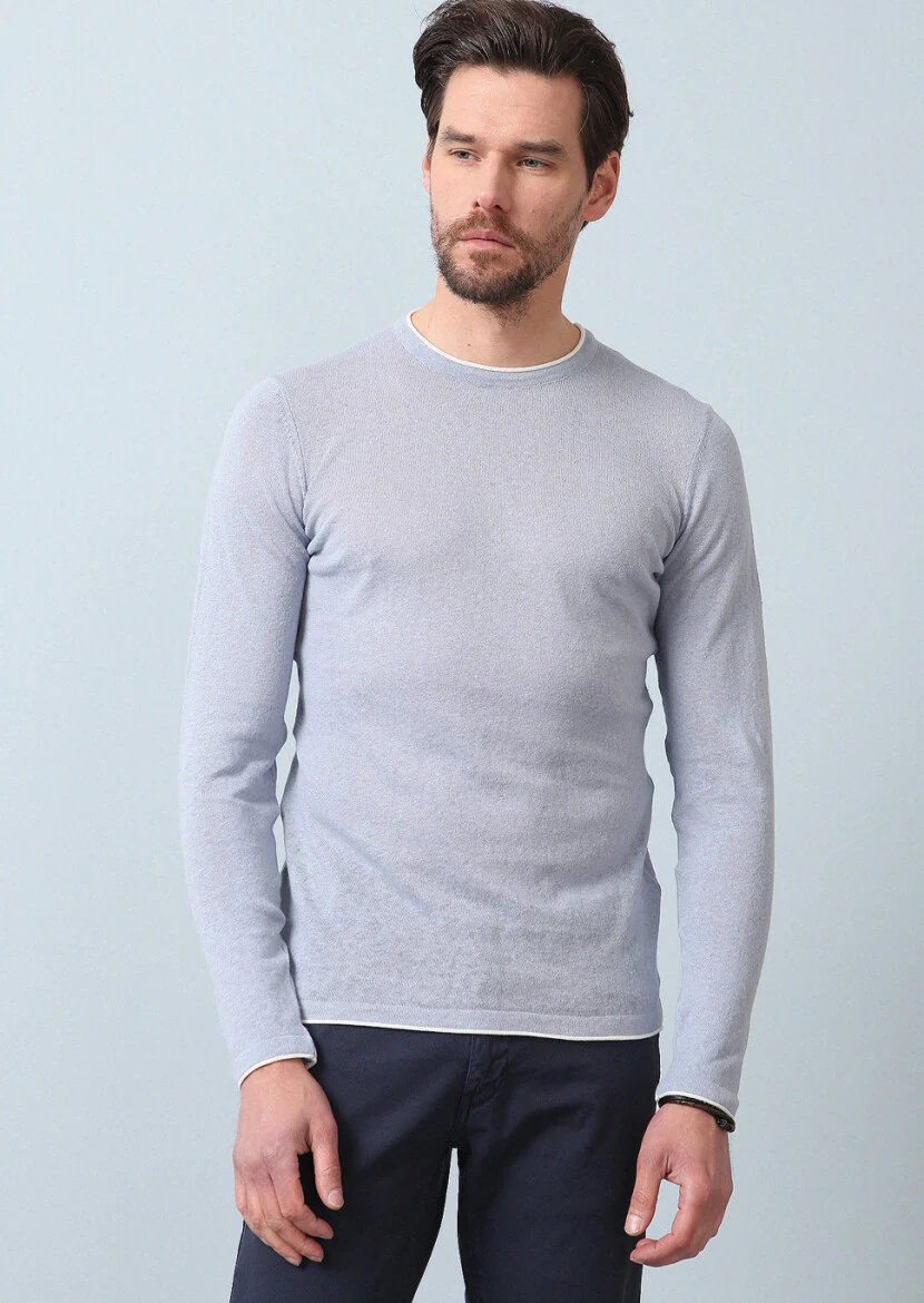 Blue Knitwear Sweatshirt - 3