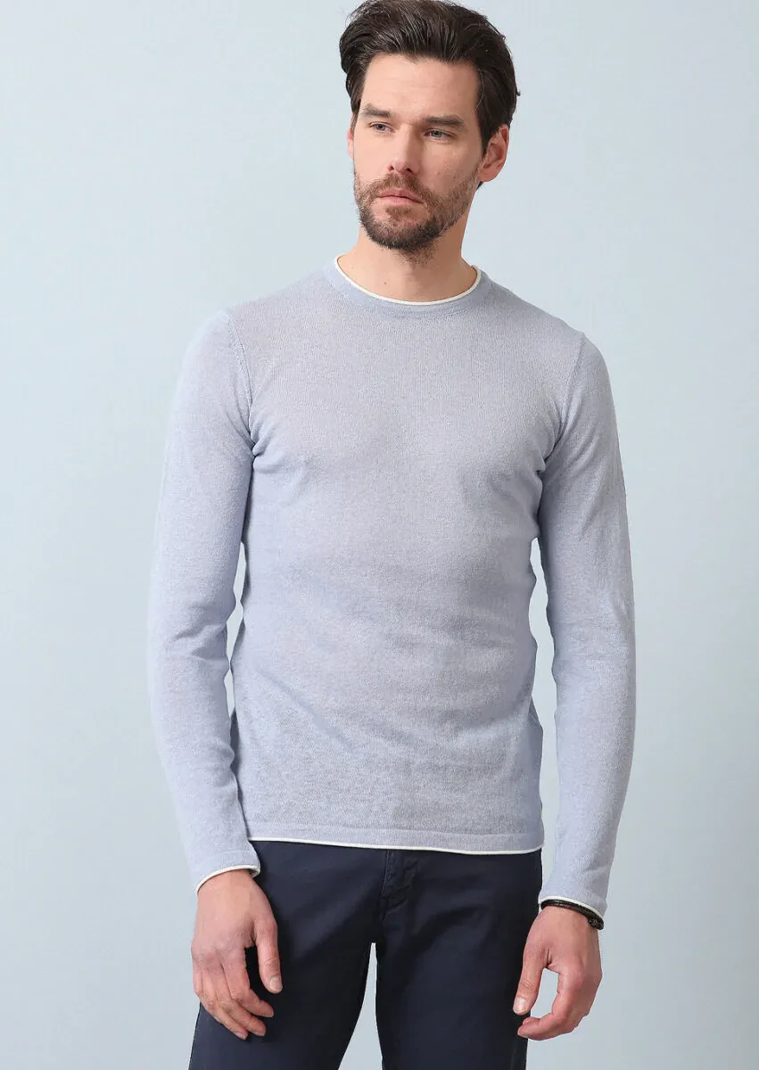 Blue Knitwear Sweatshirt - 3