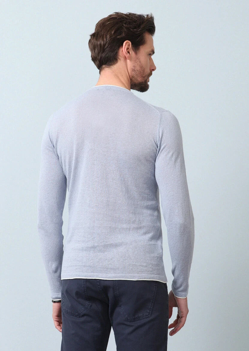 Blue Knitwear Sweatshirt - 5