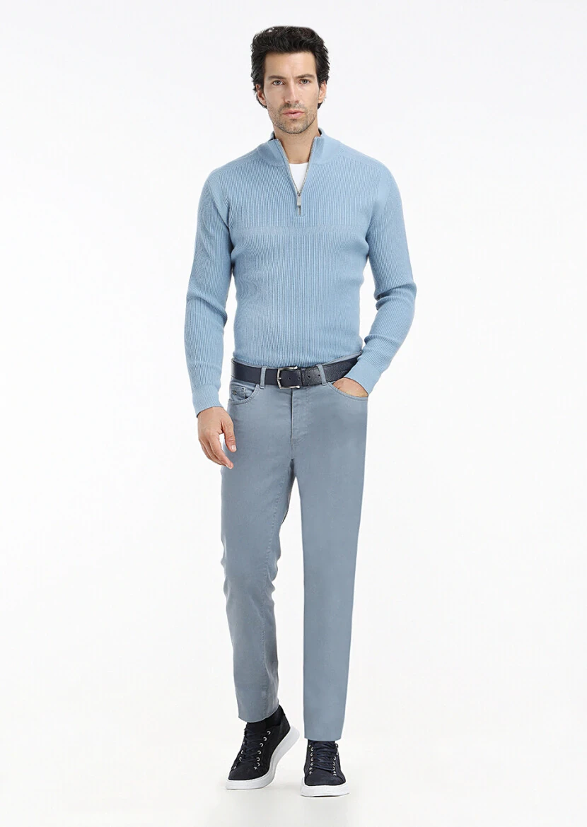 Blue Knitwear Sweatshirt - 1