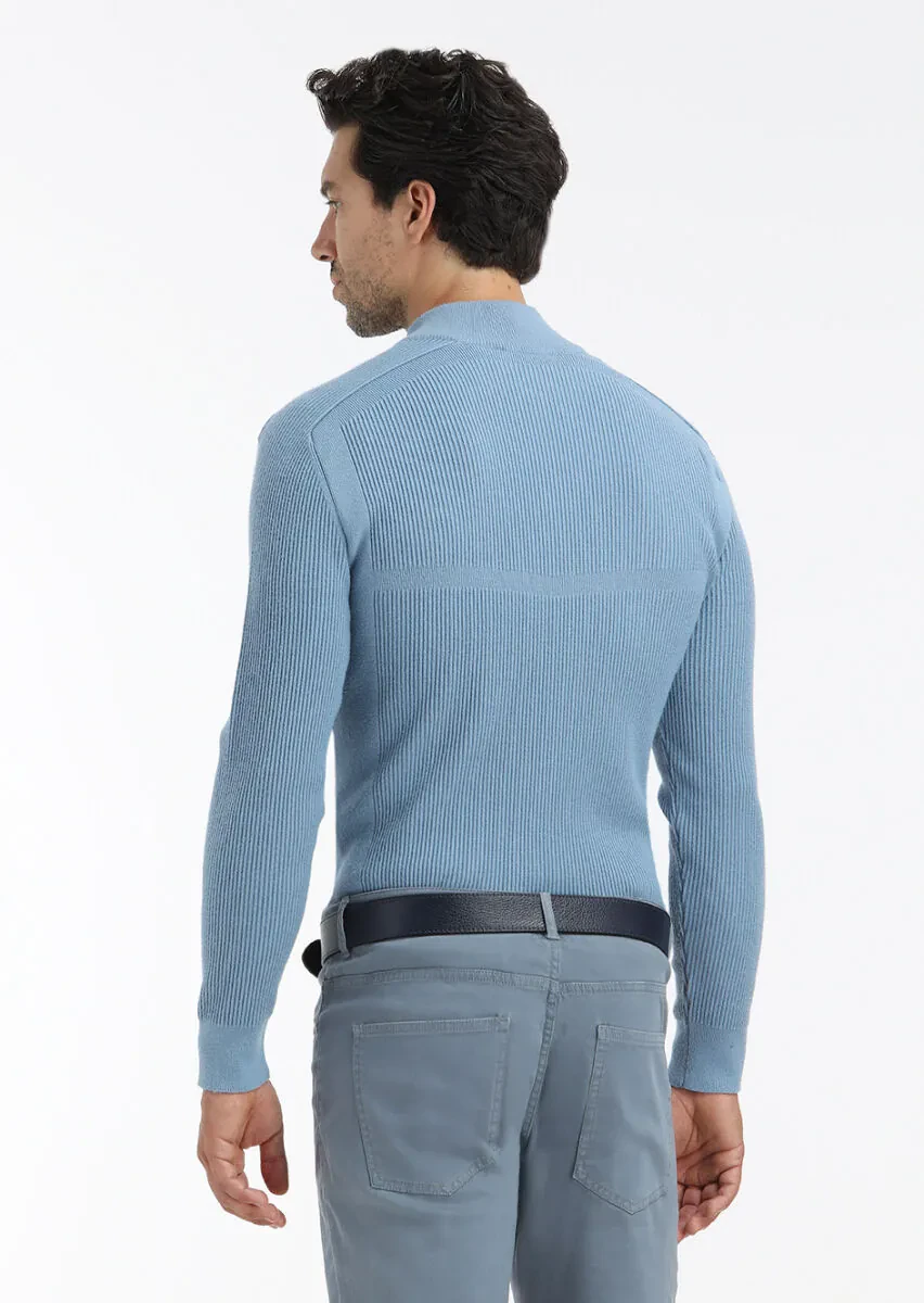 Blue Knitwear Sweatshirt - 4