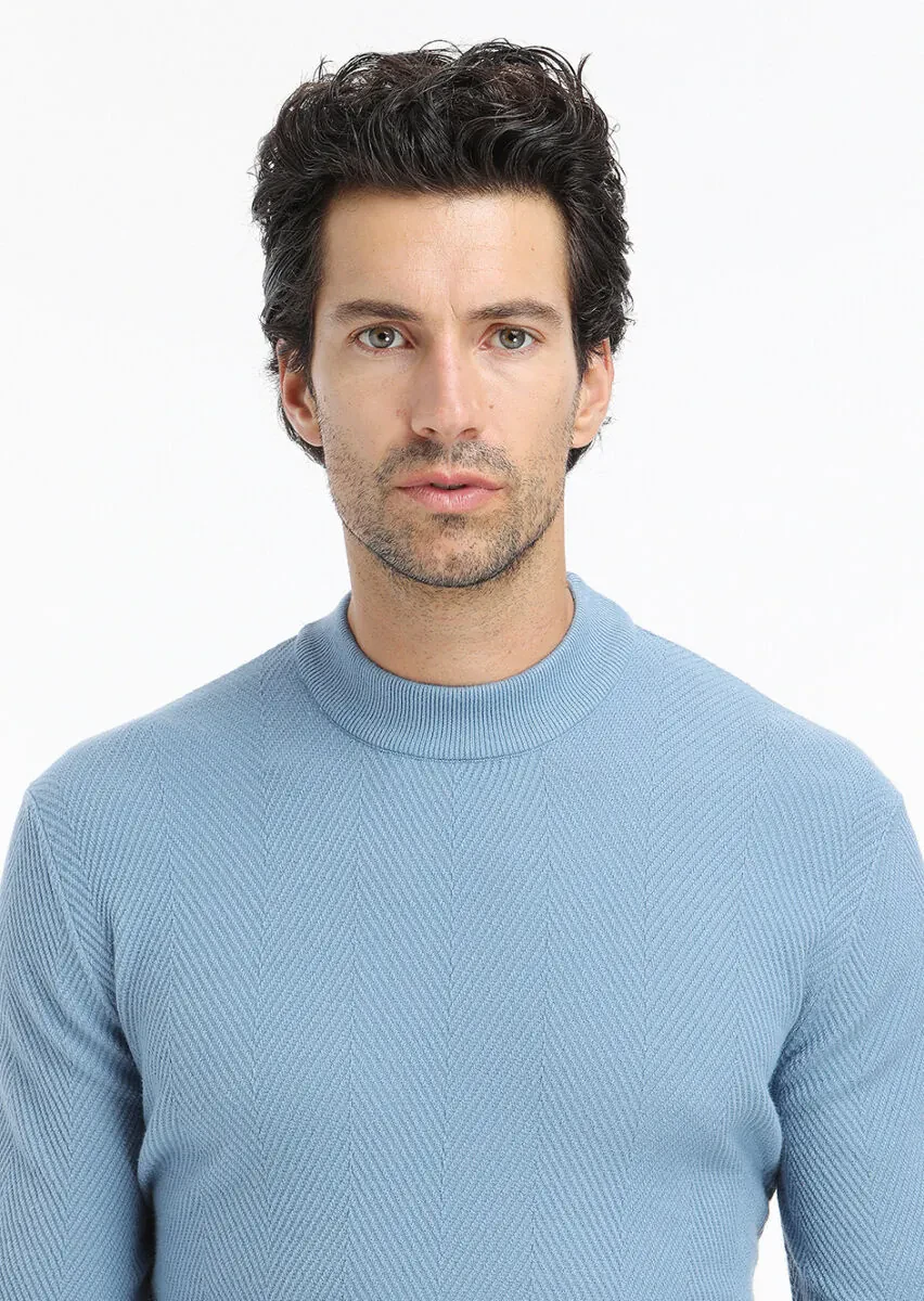 Blue Knitwear Sweatshirt - 3