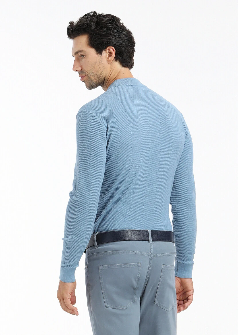 Blue Knitwear Sweatshirt - 5