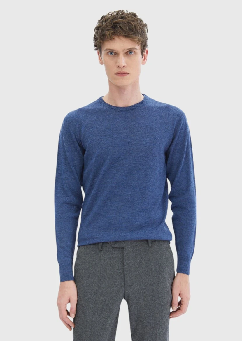 Blue Knitwear Sweatshirt - 1