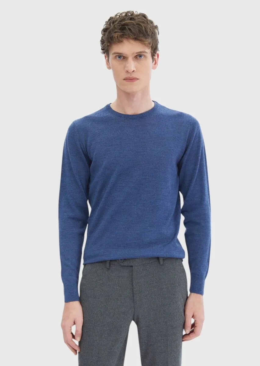 Blue Knitwear Sweatshirt - 1