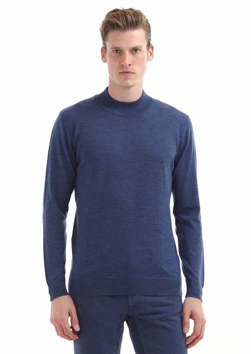 Blue Knitwear Sweatshirt 