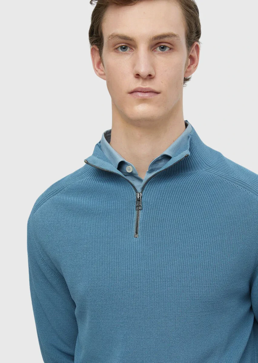 Blue Knitwear Sweatshirt - 4