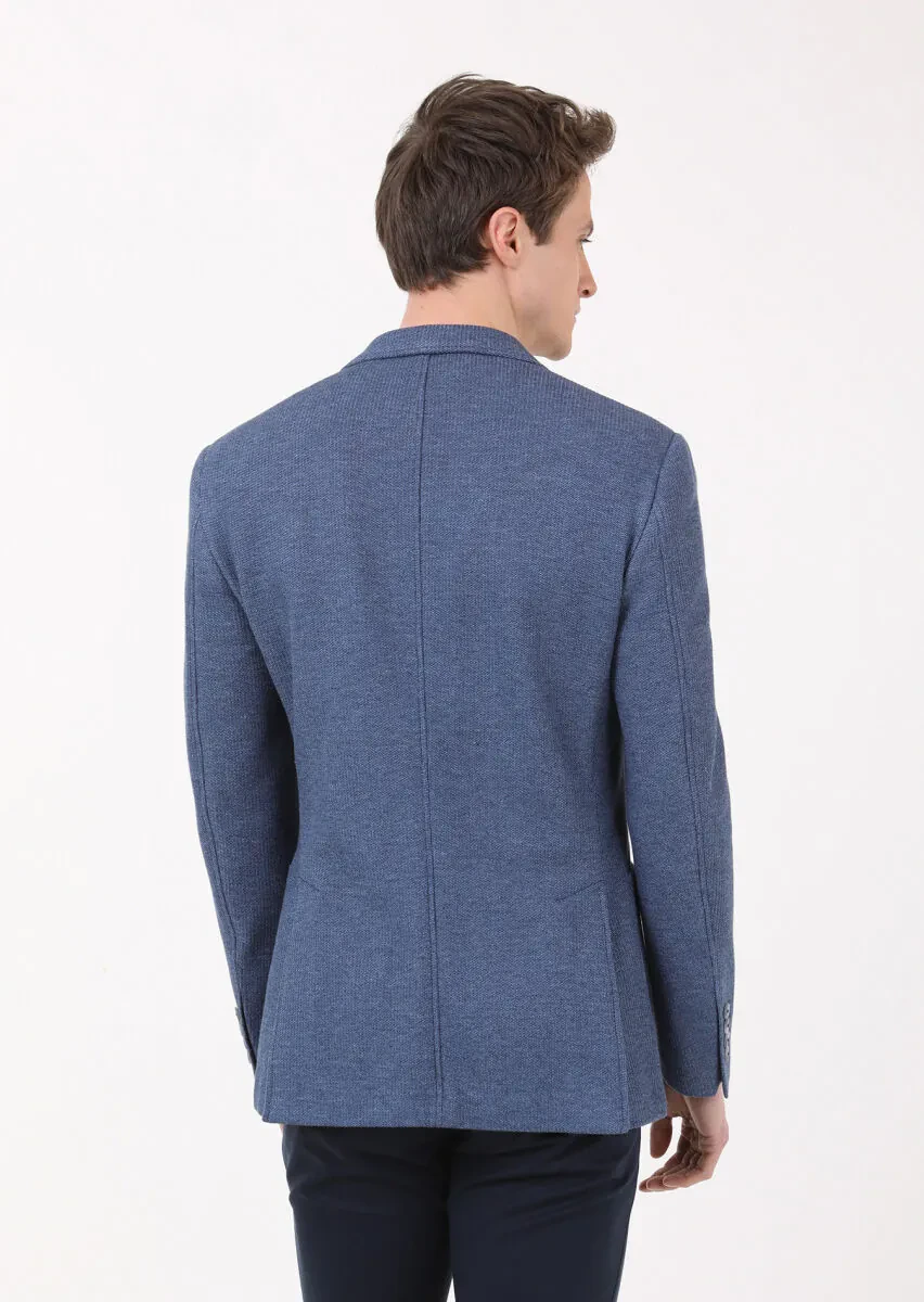 Blue Micro Zeroweight Slim Fit 100% Cotton Jacket - 5