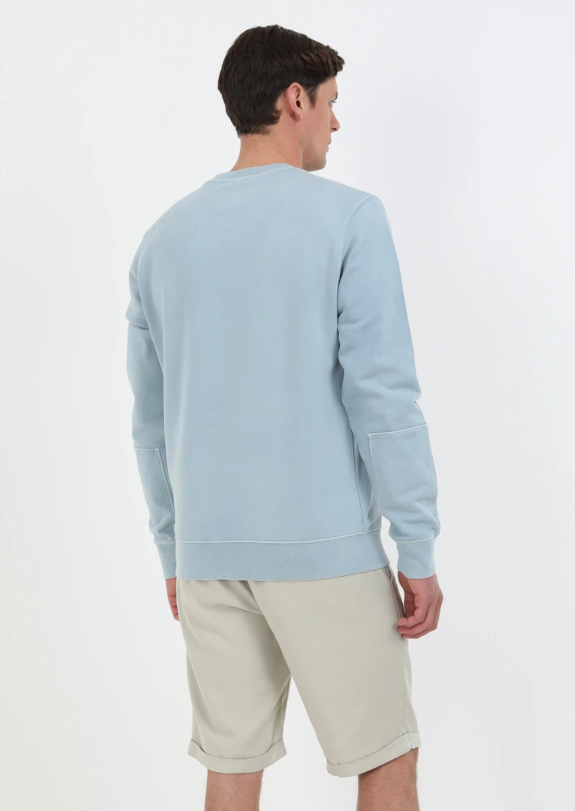 Blue Plain Sweatshirt - 5