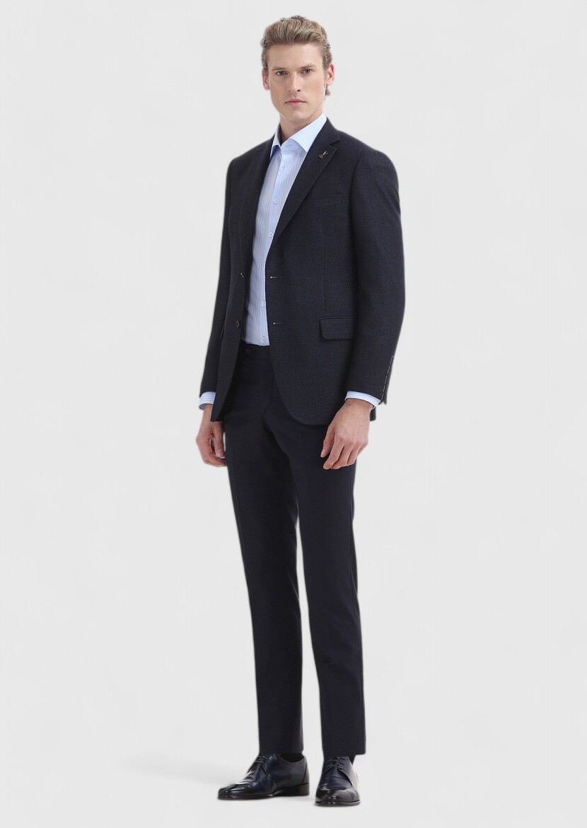 Blue Striped Regular Fit Weaving Classical 100% Cotton Shirt - 3