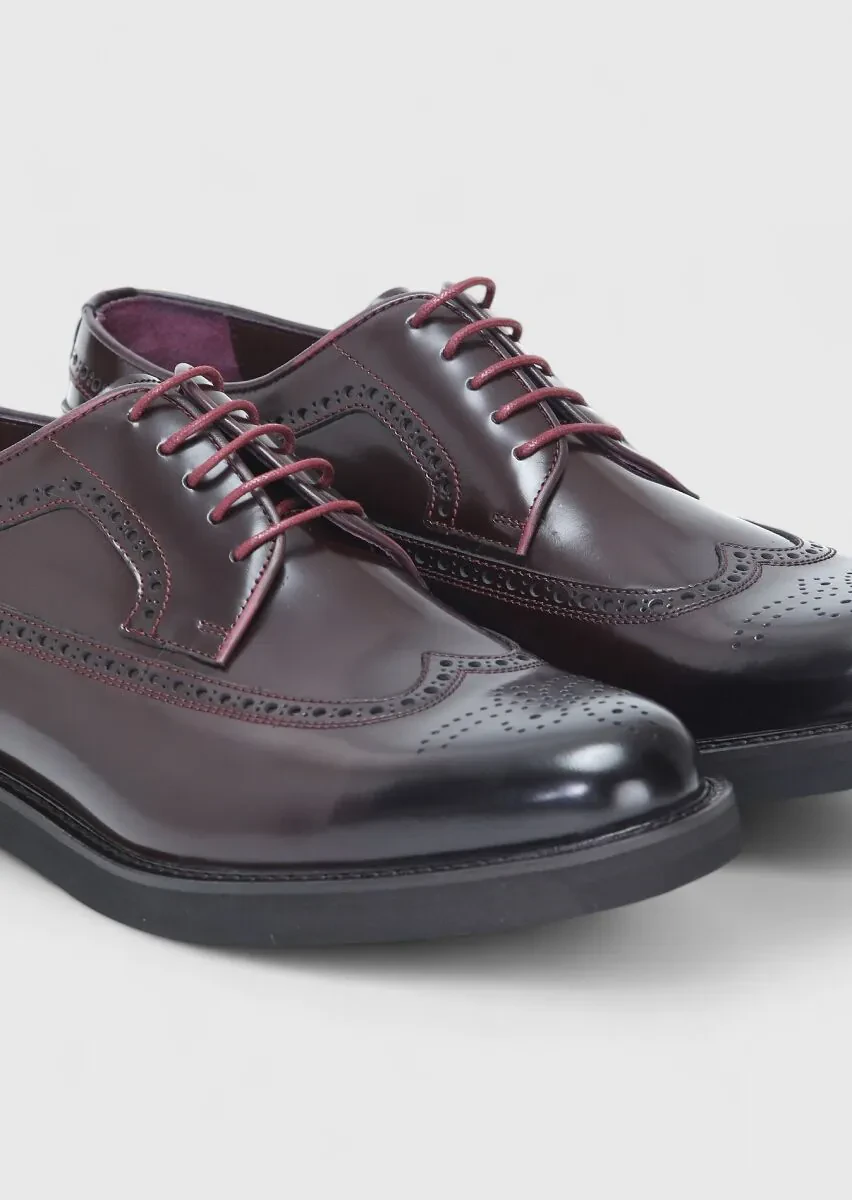 Bordo Deri Klasik Ayakkabı - 3