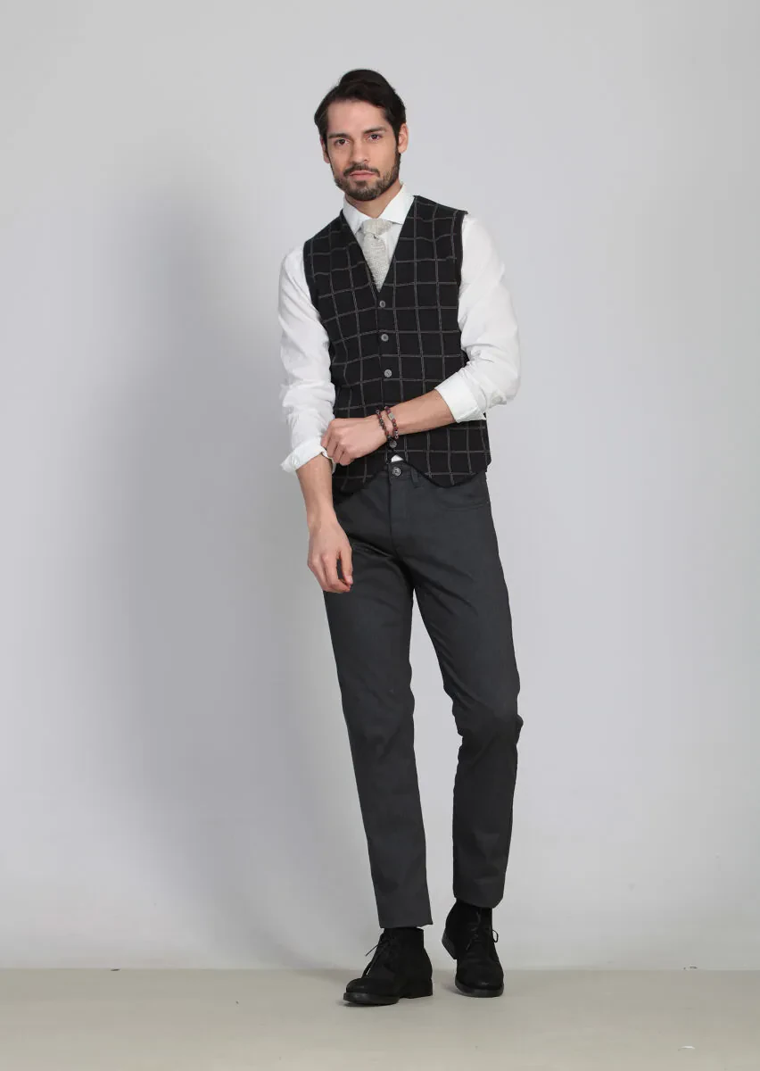 Bordo Regular Fit Casual Örme Triko Yelek - 2