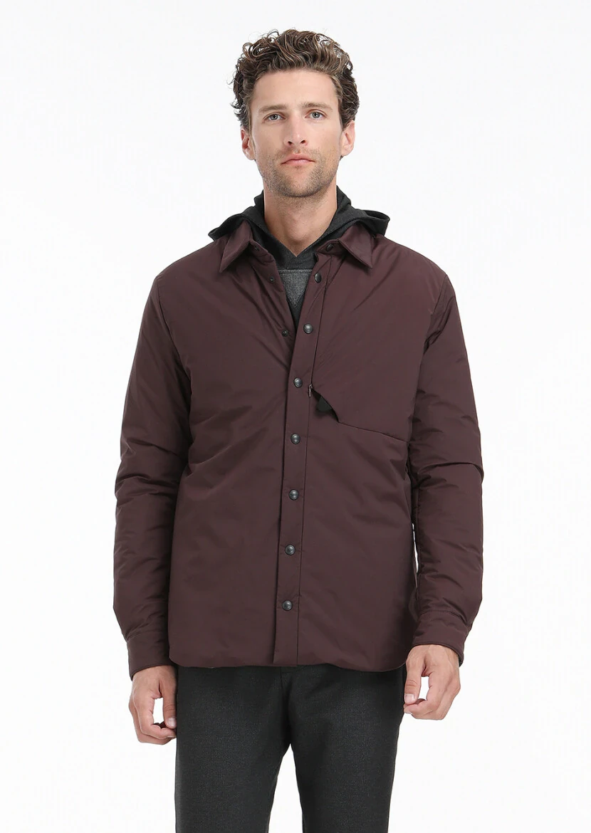 Bordo Regular Fit Micro Jel Elyaflı Spor Ceket - 6