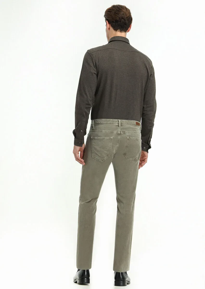 Brown Fitted Fit Knitting Casual 100% Cotton Shirt - 4