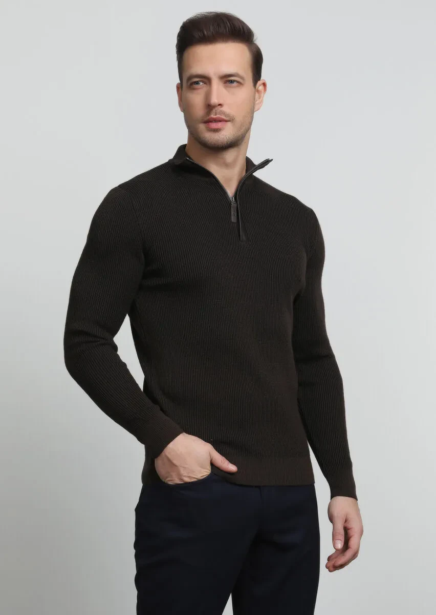 Brown Knitwear Sweatshirt - 1