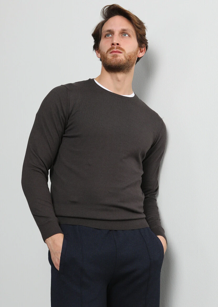 Brown Knitwear Sweatshirt - 3