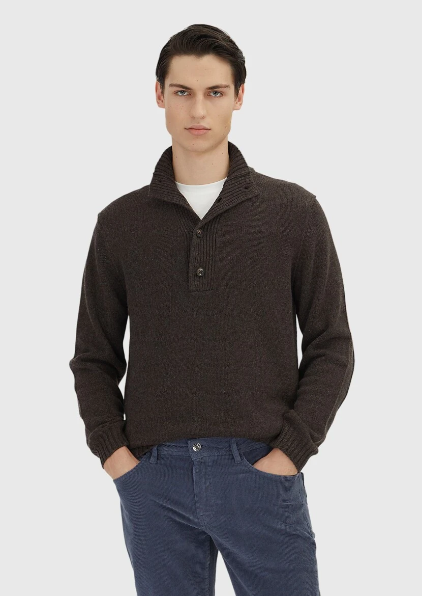 Brown Knitwear Sweatshirt - 1